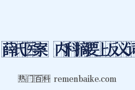薛氏医案·内科摘要上反义词是什么意思的图片
